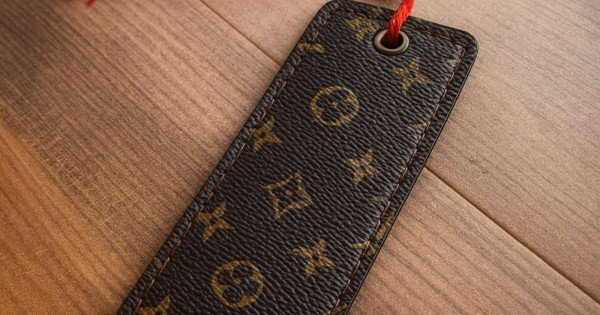 Louis Vuitton inspired bookmark made with upcycled authentic canvas